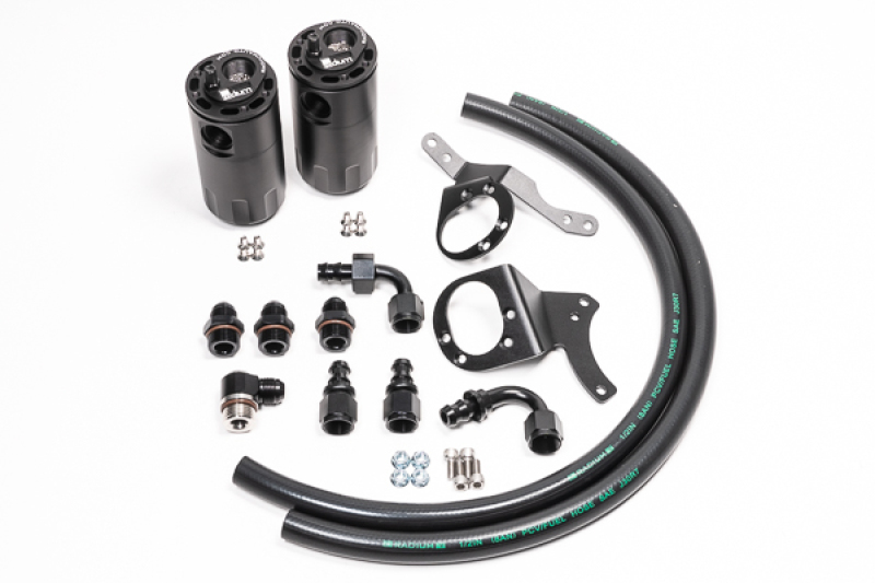 Ford Mustang Oil Catch Can Kit - Front - Radium Engineering - Dual Catch Can Kit Fluid Lock - `15-`17 Ford Mustang Oil Catch Can Kit - Front - Radium Engineering - Dual Catch Can Kit Fluid Lock - `15-`17